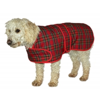 Cosipet 10" Red Tartan Dog Coat 